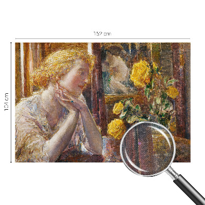 3D fototapet Kvinna med rosor