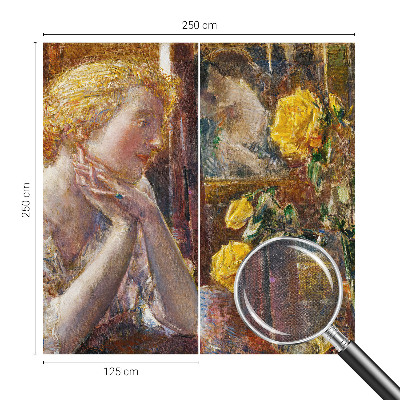 3D fototapet Kvinna med rosor