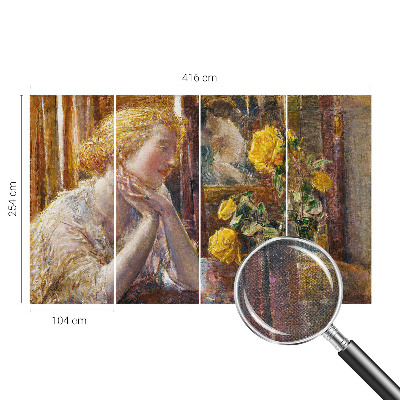 3D fototapet Kvinna med rosor