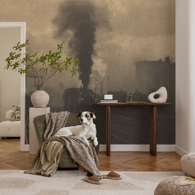 Fototapet för barn med motiv av ett industrilandskap