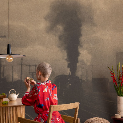 Fototapet för barn med motiv av ett industrilandskap