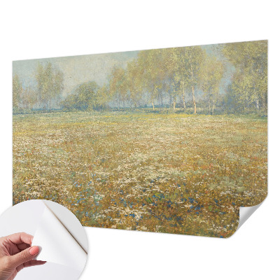 Fototapet barnrum med motiv av ett blommande fält