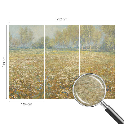 Fototapet barnrum Blommande fält