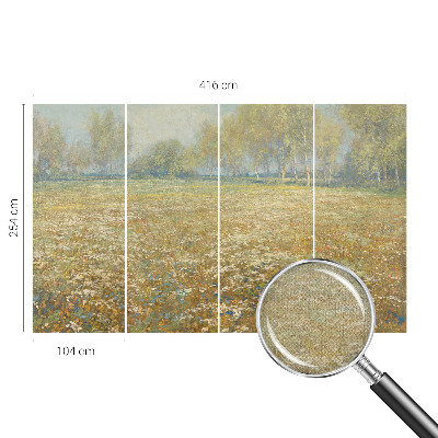 Fototapet barnrum Blommande fält