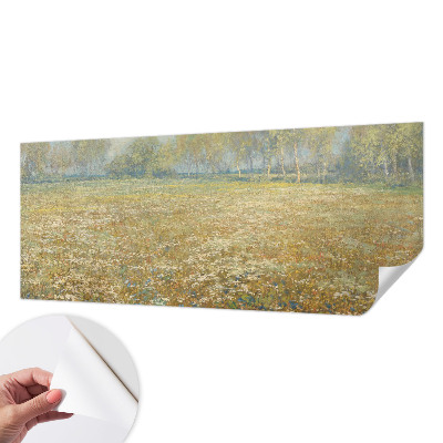 Fototapet barnrum med motiv av ett blommande fält