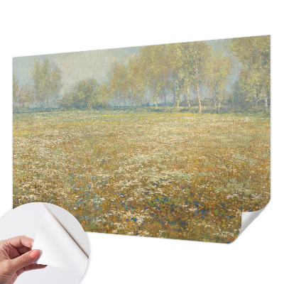 Fototapet barnrum med motiv av ett blommande fält