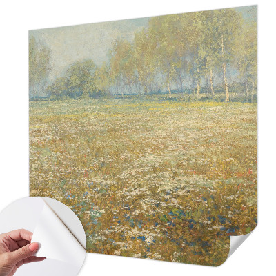 Fototapet barnrum med motiv av ett blommande fält
