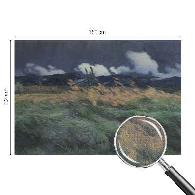 3D fototapet med motiv av blåst gräs