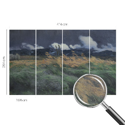 3D fototapet Blåst gräs