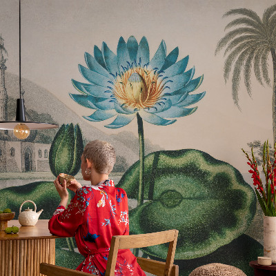 Fototapet för barn med ett exotiskt landskap