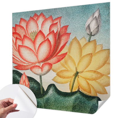Självhäftande fototapet med motiv av lotusblommor