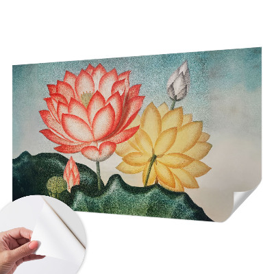 Självhäftande fototapet med motiv av lotusblommor