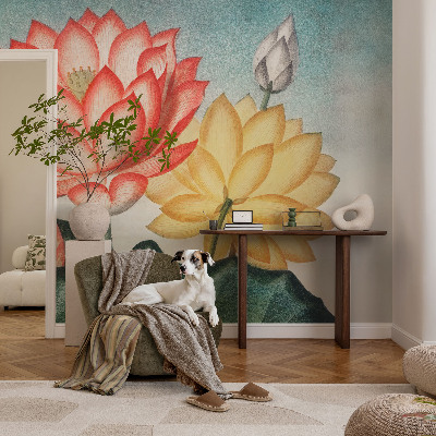 Självhäftande fototapet med motiv av lotusblommor