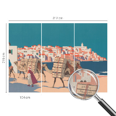 Självhäftande fototapet Kamelkaravan