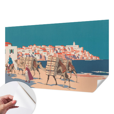 Självhäftande fototapet Kamelkaravan