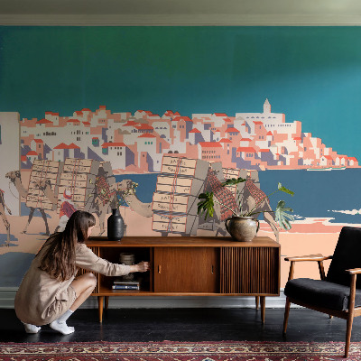 Självhäftande fototapet Kamelkaravan