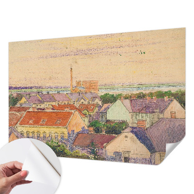 Självhäftande fotovägg med motiv av urbana tak