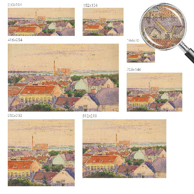 Självhäftande fotovägg med motiv av urbana tak