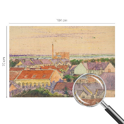 Självhäftande fotovägg med motiv av urbana tak