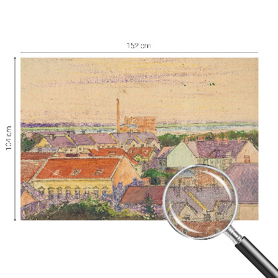Självhäftande fotovägg med motiv av urbana tak