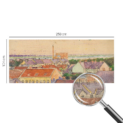Självhäftande fotovägg med motiv av urbana tak