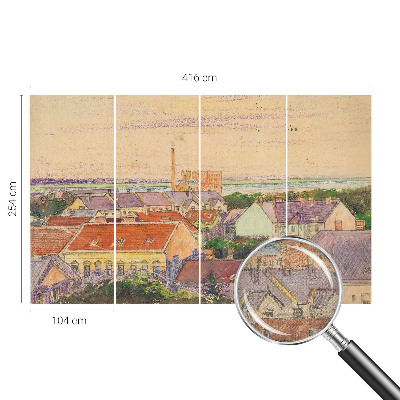 Självhäftande fotovägg med motiv av urbana tak