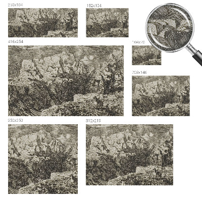 3D fototapet med motiv av ett bergslandskap