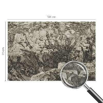 3D fototapet med motiv av ett bergslandskap