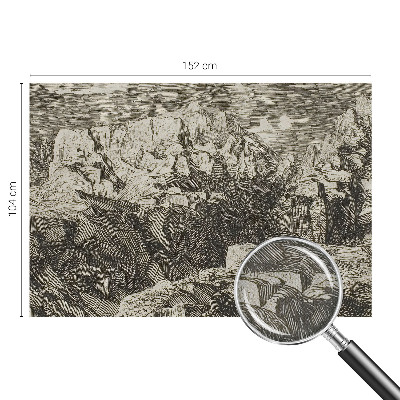 3D fototapet med motiv av ett bergslandskap