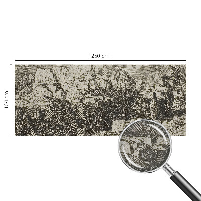 3D fototapet med motiv av ett bergslandskap
