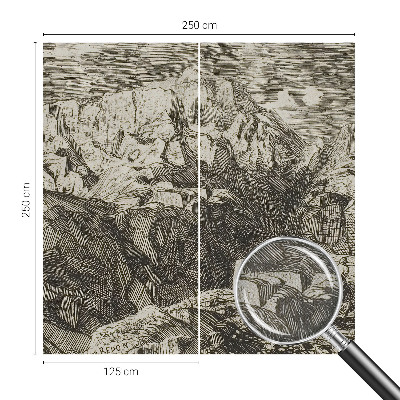 3D fototapet Bergslandskap