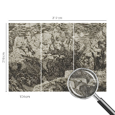 3D fototapet Bergslandskap