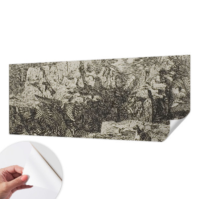 3D fototapet med motiv av ett bergslandskap