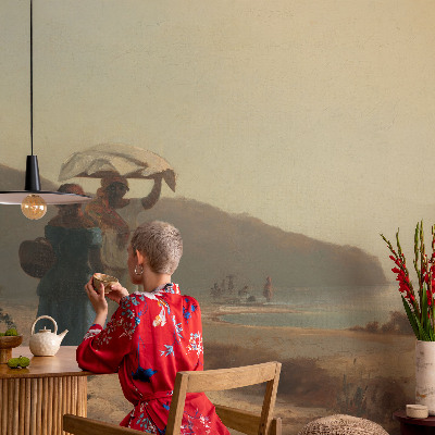 Självhäftande fototapet En promenad vid havet