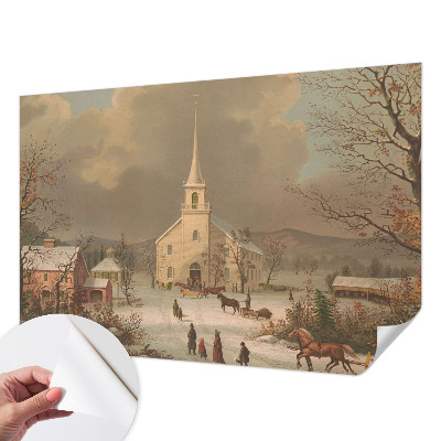 3D fototapet med motiv av ett vinterlandskap