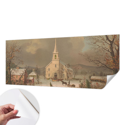 3D fototapet med motiv av ett vinterlandskap