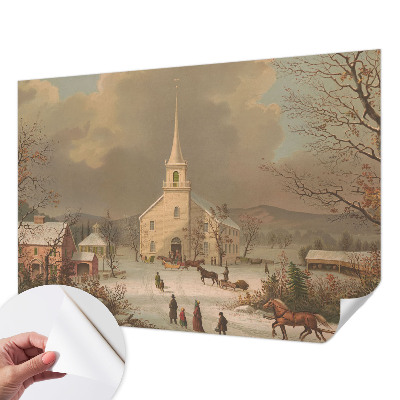 3D fototapet med motiv av ett vinterlandskap