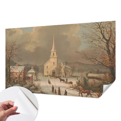 3D fototapet med motiv av ett vinterlandskap