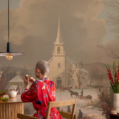 3D fototapet Vinterlandskap