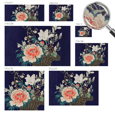 Självhäftande fotovägg med motiv av en blomkorg