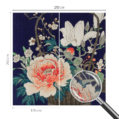 Självhäftande fotovägg med motiv av en blomkorg