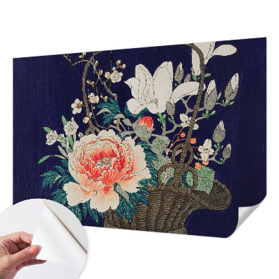 Självhäftande fotovägg med motiv av en blomkorg