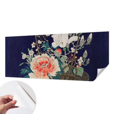 Självhäftande fotovägg med motiv av en blomkorg