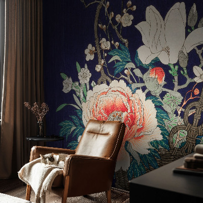 Självhäftande fotovägg med motiv av en blomkorg