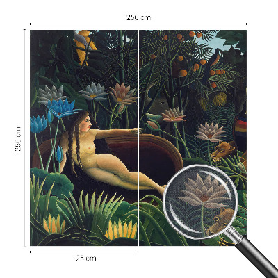Peel and stick fototapet med ett exotiskt djungelmotiv