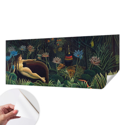 Peel and stick fototapet med ett exotiskt djungelmotiv