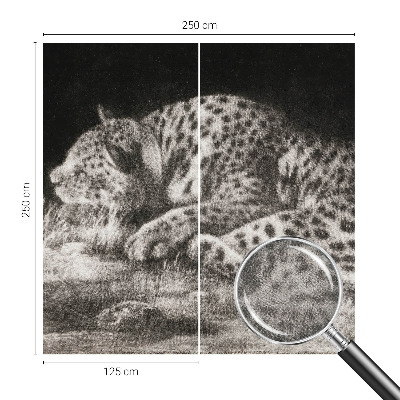 Fototapet barnrum med motiv av en vilande leopard
