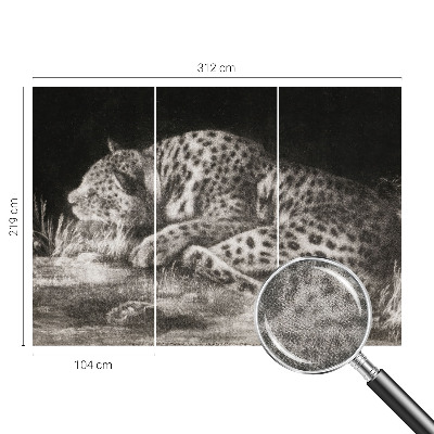 Fototapet barnrum med motiv av en vilande leopard