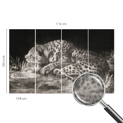 Fototapet barnrum med motiv av en vilande leopard