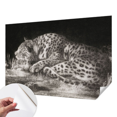 Fototapet barnrum med motiv av en vilande leopard